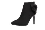 9.5CM Sexy Ankle Straps Bow Suede Short Boots High Heel Pointed Toe