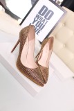Asmxing 11CM Shining Sequins Sweet Shallow Pointed Dress Elegant Sandals