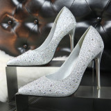 11CM Stylish Sweet Elegant Light Pointed Diamond Drill Rhinestone Wedding Sandals