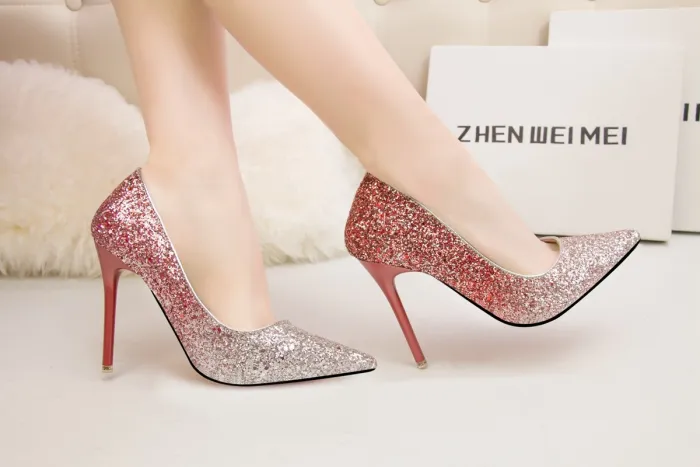 Asmxing Fashion Dress Sweet Elegant Stiletto Heeled Sandals
