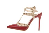 Asmxing 10CM Patent Leather Metal Rivets High Stiletto Heel Sandals
