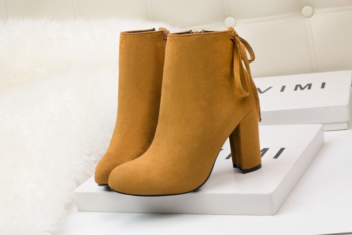 9CM Thick High Heel Suede Fringed Sexy Wedding Party Booties