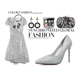 11CM Stylish Sweet Elegant Light Pointed Diamond Drill Rhinestone Wedding Sandals