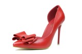 10.5CM Stylish Delicate Sweet Bow Shallow Pointed Sidecut Hollow Dress Elegant Heeled Sandals