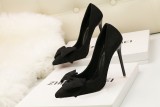11CM Stylish Sweet Light Pointed Sexy Suede Dress Wedding Party Elegant Heeled Sandals
