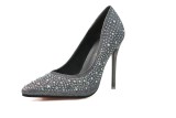 10CM Stylish Sweet Elegant With Shallow Mouth Pointed Diamond Drill Sandals