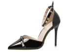 10CM Sexy Rivets Shallow Pointed Elegant Dress Heeled Sandals
