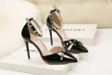 10CM Sexy Rivets Shallow Pointed Elegant Dress Heeled Sandals