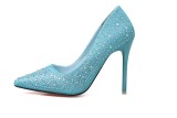 10CM Stylish Sweet Elegant With Shallow Mouth Pointed Diamond Drill Sandals
