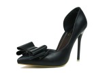 10.5CM Stylish Delicate Sweet Bow Shallow Pointed Sidecut Hollow Dress Elegant Heeled Sandals