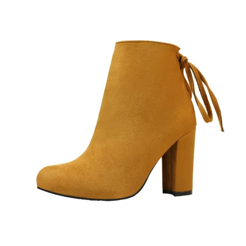 9CM Thick High Heel Suede Fringed Sexy Wedding Party Booties