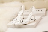9CM Sweet Shallow Pointed Belt Buckle Hollow Dress Elegant Sandals