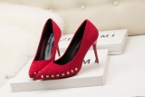 9CM Fashionable Suede Nipple Pointed Dress Wedding Party Elegant Heeled Sandals