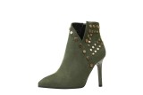 9.5CM Fashion Short Suede Pointed Rivet Sexy Wedding Party Booties
