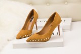 9CM Fashionable Suede Nipple Pointed Dress Wedding Party Elegant Heeled Sandals