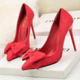11CM Stylish Sweet Light Pointed Sexy Suede Dress Wedding Party Elegant Heeled Sandals
