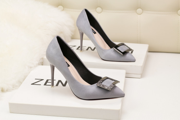 9CM Minimalist Shallow Pointed Square Buckle Sexy Stiletto Wedding Party Sandals
