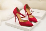 Asmxing 11CM Sexy Shallow Straps Pointed Hollow Sidecut Dress Wedding Party Elegant Heeled Sandals