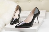 9.5CM Fashion Pointed Patent Leather H Shallow Dress Elegant Heeled