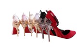 10CM Carved Metal Chain Pointed Toe Dress Wedding Party Elegant Heeled Sandals