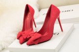 11CM Stylish Sweet Light Pointed Sexy Suede Dress Wedding Party Elegant Heeled Sandals