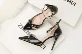 10CM Sexy Rivets Shallow Pointed Elegant Dress Heeled Sandals