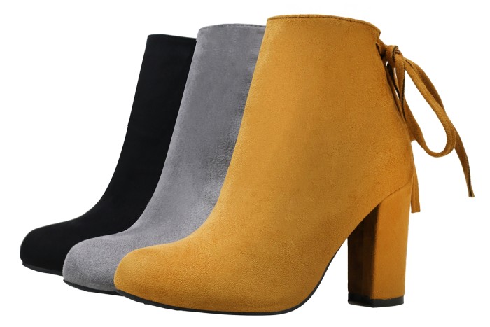 9CM Thick High Heel Suede Fringed Sexy Wedding Party Booties