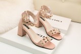 7CM Fashionable Sexy Suede Heel Rivets Elegant Heeled Sandals