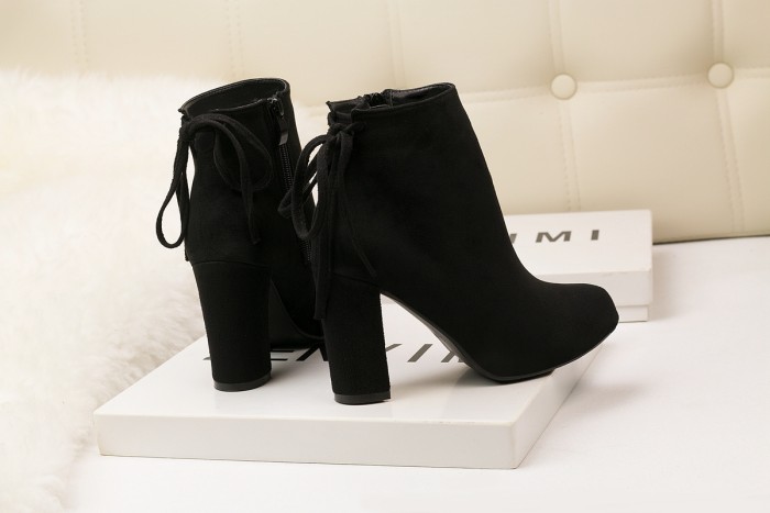 9CM Thick High Heel Suede Fringed Sexy Wedding Party Booties