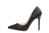 Asmxing 11CM Shining Sequins Sweet Shallow Pointed Dress Elegant Sandals