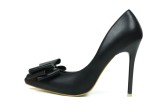 10.5CM Stylish Delicate Sweet Bow Shallow Pointed Sidecut Hollow Dress Elegant Heeled Sandals