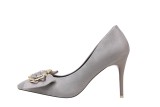 9cm Fashion Suede bow-knot Pointed Dress Wedding Party Elegant Heeled Sandals