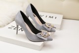 9cm Fashion Suede bow-knot Pointed Dress Wedding Party Elegant Heeled Sandals