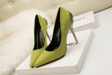 10CM Metal Hollow Suede Dress Wedding Party Elegant Heeled Sandals