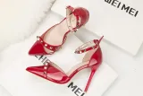 10CM Sexy Rivets Shallow Pointed Elegant Dress Heeled Sandals