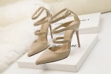 Asmxing 11CM Sweet Shallow Pointed Dress Party Elegant Sandals
