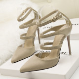 Asmxing 11CM Sweet Shallow Pointed Dress Party Elegant Sandals