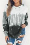 Gray Gradient Long Sleeve Pullover Hoodie