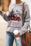 Christmas Car Letters Print Pullover Sweatshirt