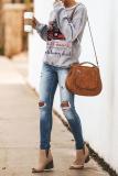 Christmas Car Letters Print Pullover Sweatshirt