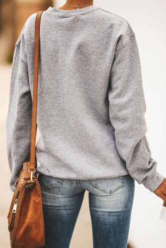 Christmas Car Letters Print Pullover Sweatshirt