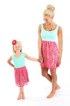 Mother and daughter dresses Striped matching mom girls Maxi Dress Family Clothes