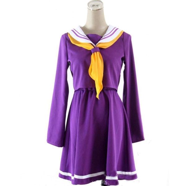 Anime No Game No Life White Shiro Cosplay Sailor Suit Dress Uniform Costume S-XL