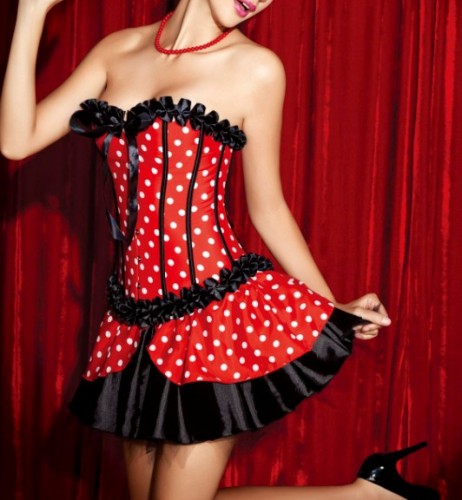 1235-2 corset mini skirt costume