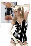 zt9504 sexy leather zipper front corset
