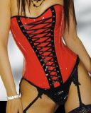 zt9096 sexy red leather corset