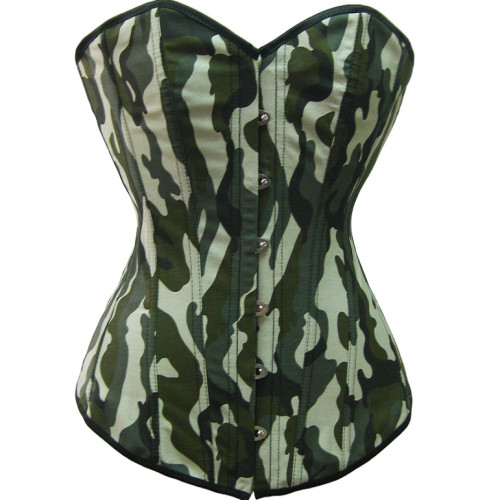 A075 camouflage corset bustier
