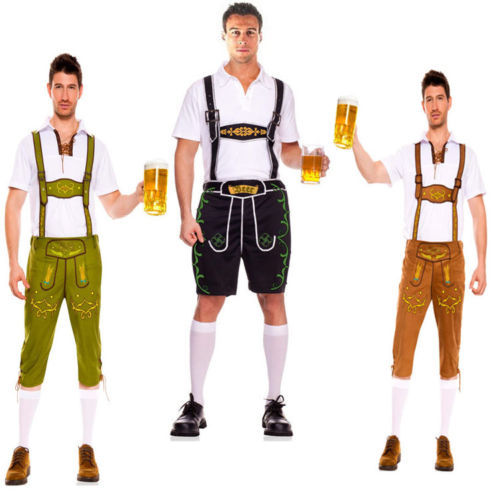 OKTOBERFEST Mens German Beer lederhosen Costume Fancy Dress Octo
