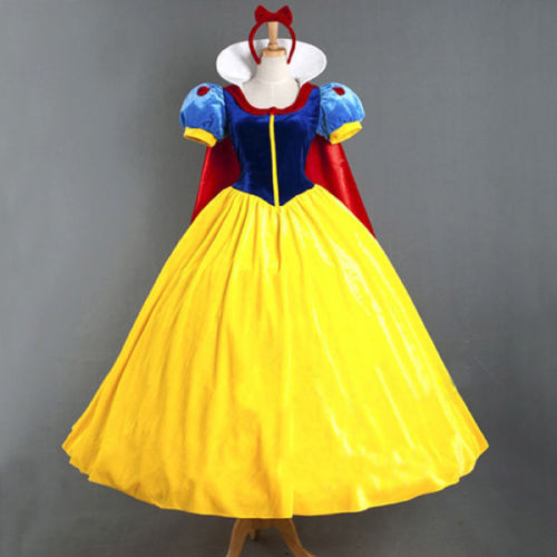 Fashion Adult Party Fancy Dress Disney Snowwhite Princess Dress Cosplay Costume