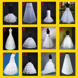 White bridal wedding dress prom petticoat underskirt skirt crinoline